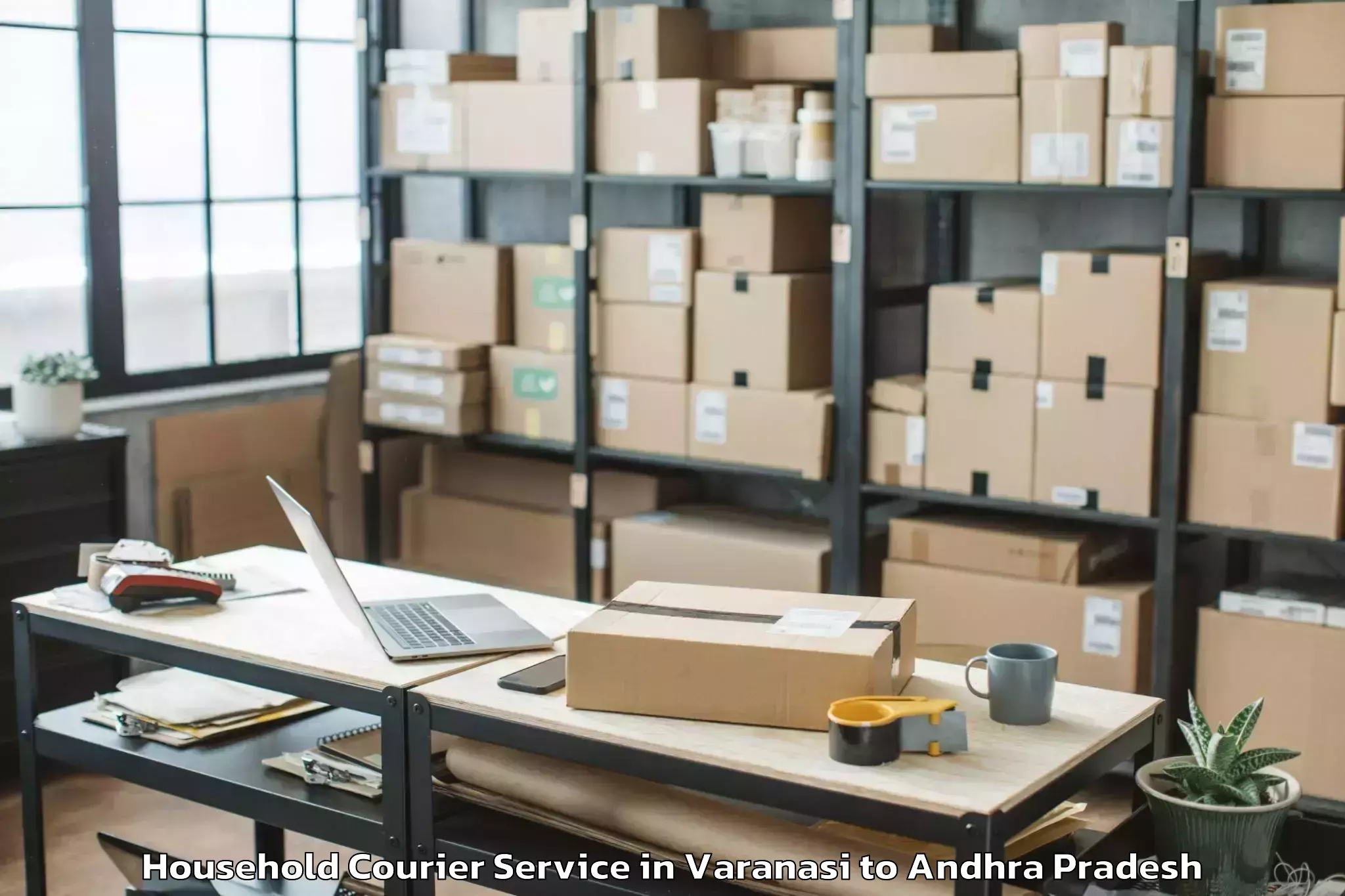 Trusted Varanasi to Savalyapuram Kanamarlapudi Household Courier